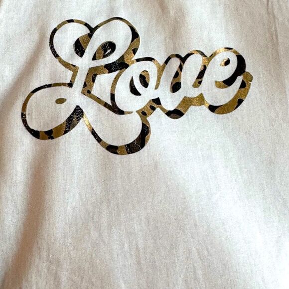 Romi Basha shirt womens one Size white leopard trim Button up Cotton casual top - Picture 7 of 12